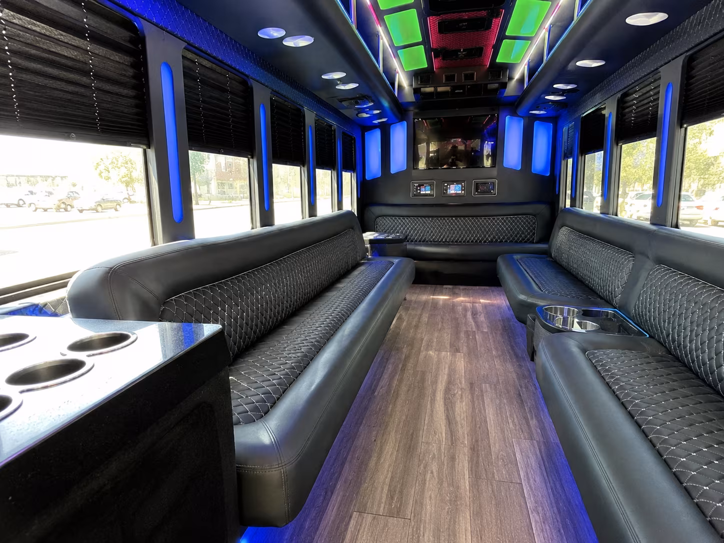 san diego 15 passenger party bus inside
