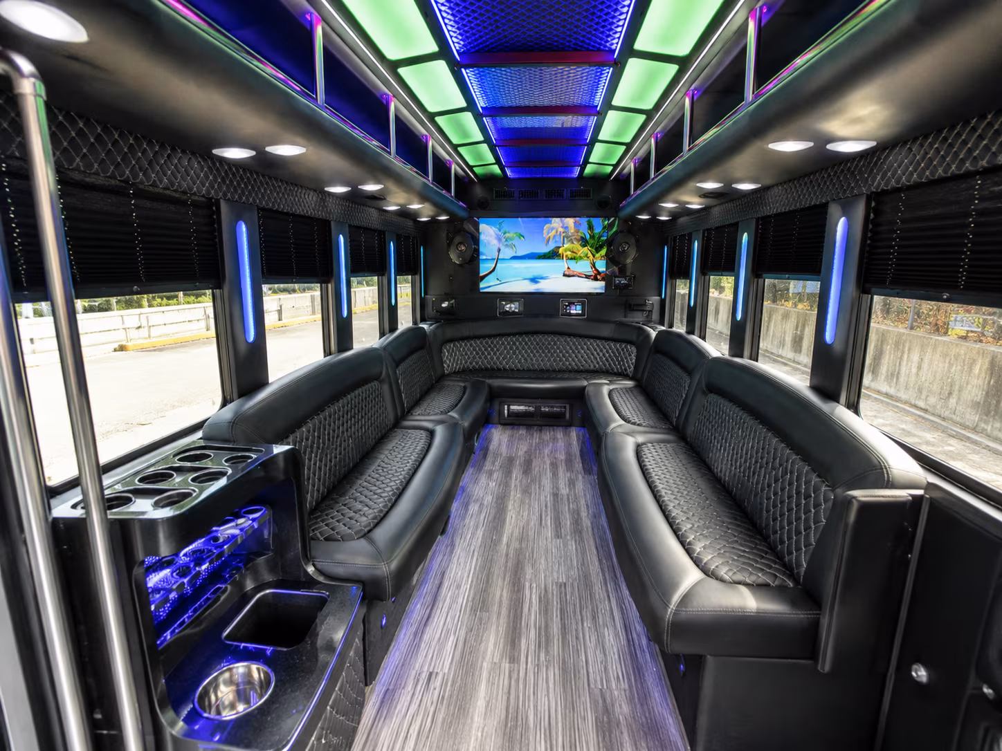 san diego 18 passenger party bus inside