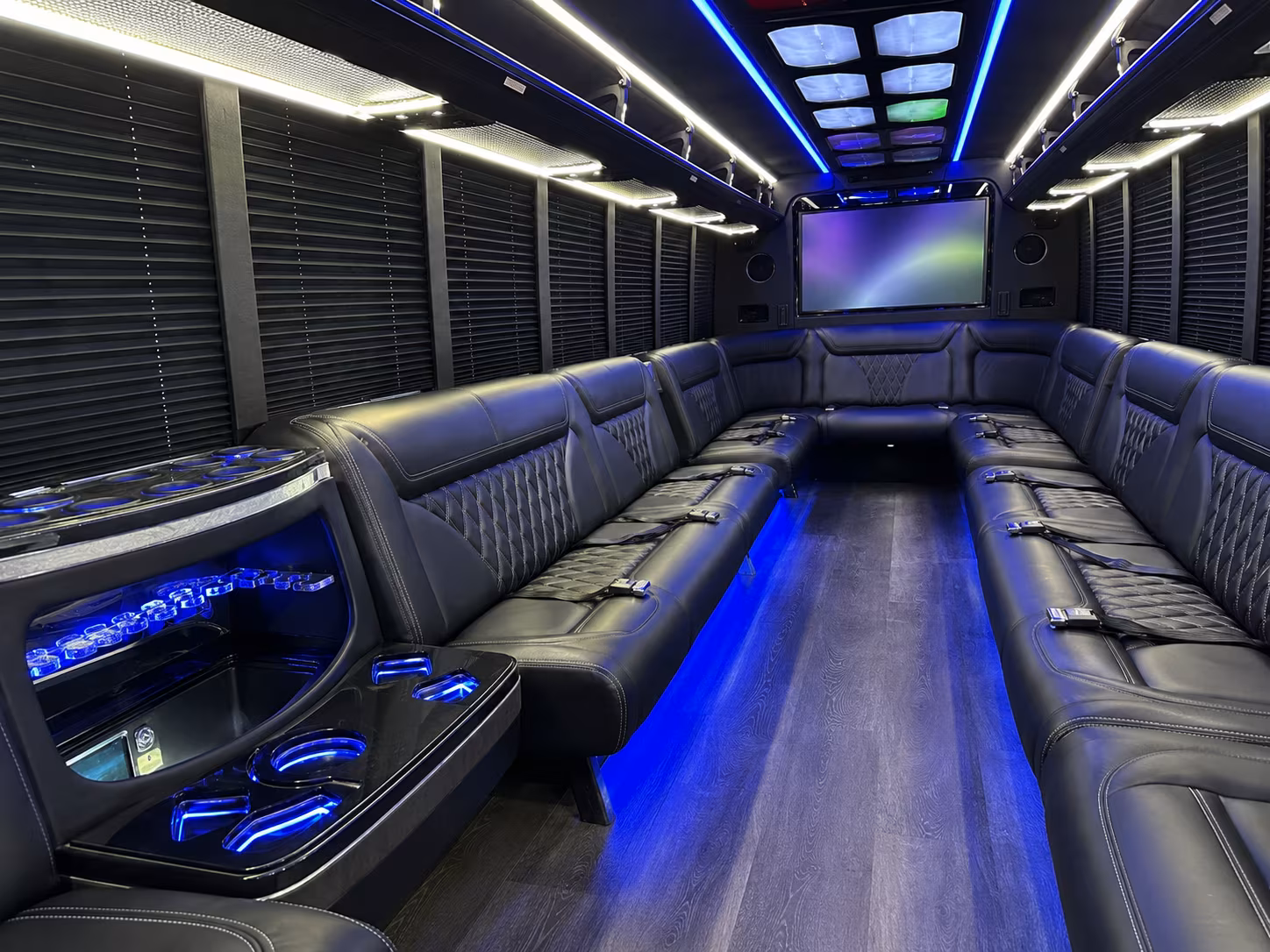 san diego 20 passenger party bus inside