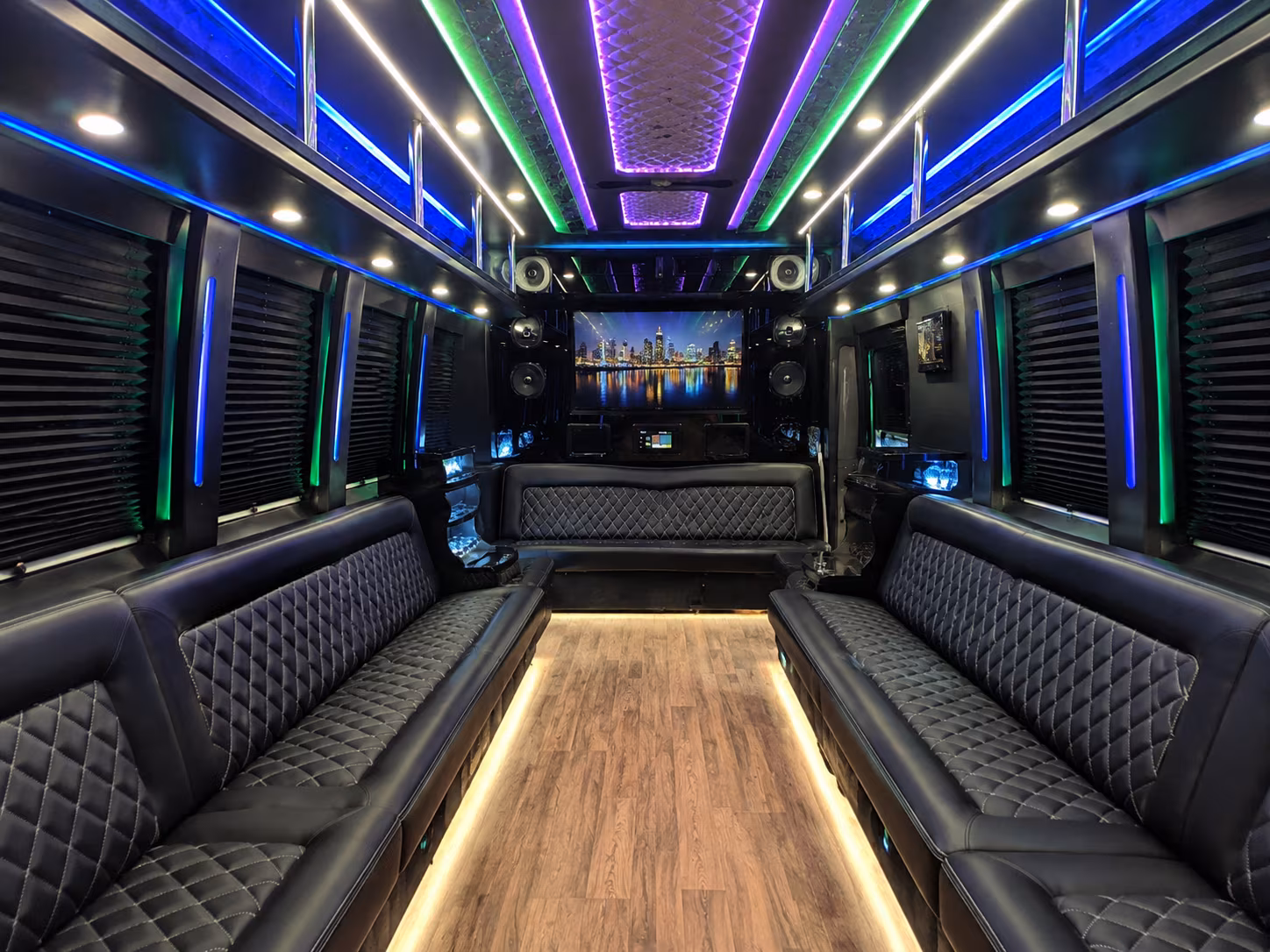 san diego 25 passenger party bus interior