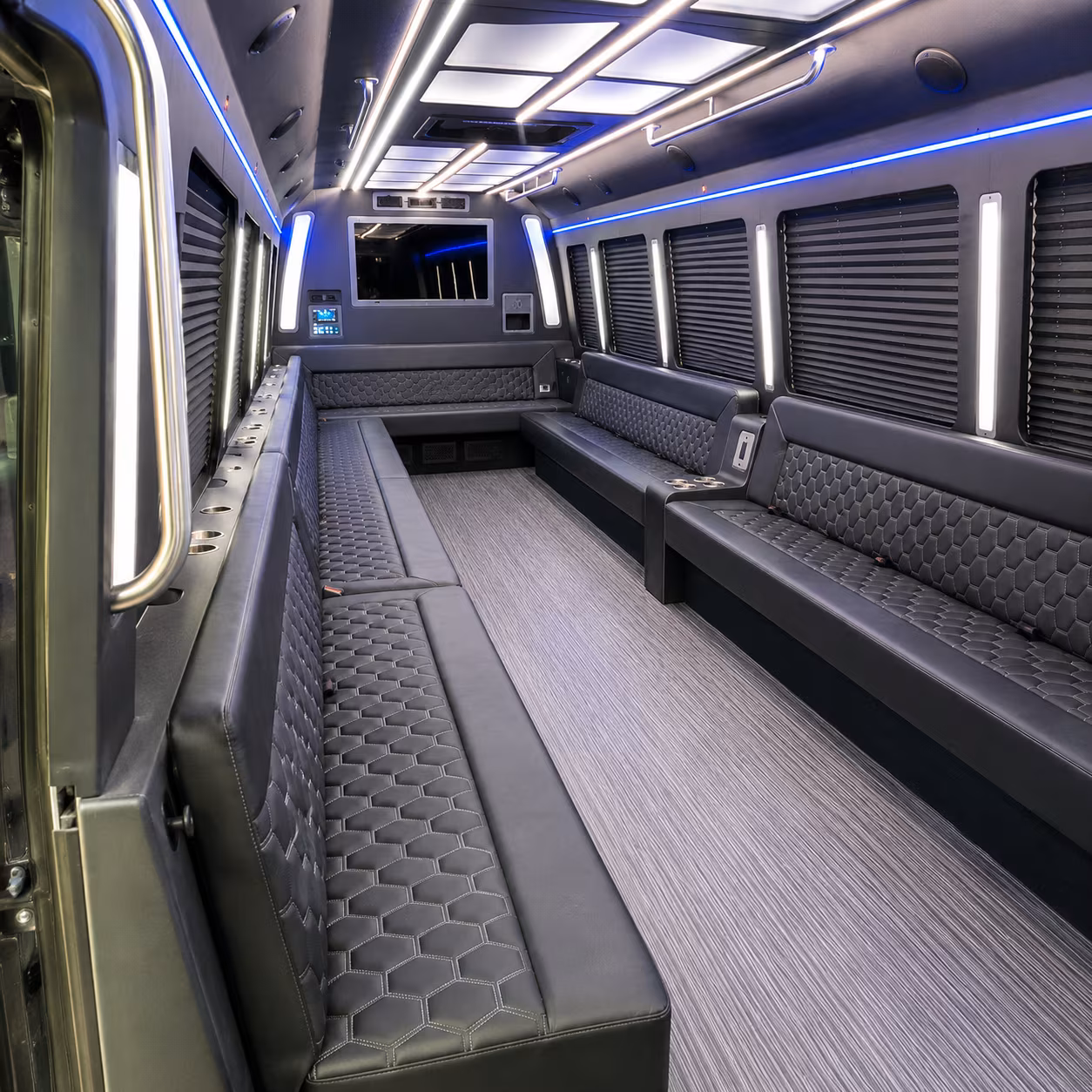 san diego 40 passenger party bus interior