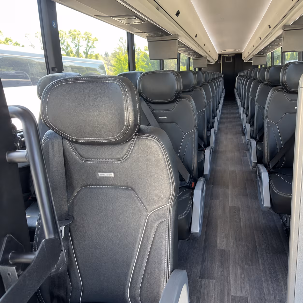 san diego 47 passenger charter bus interior