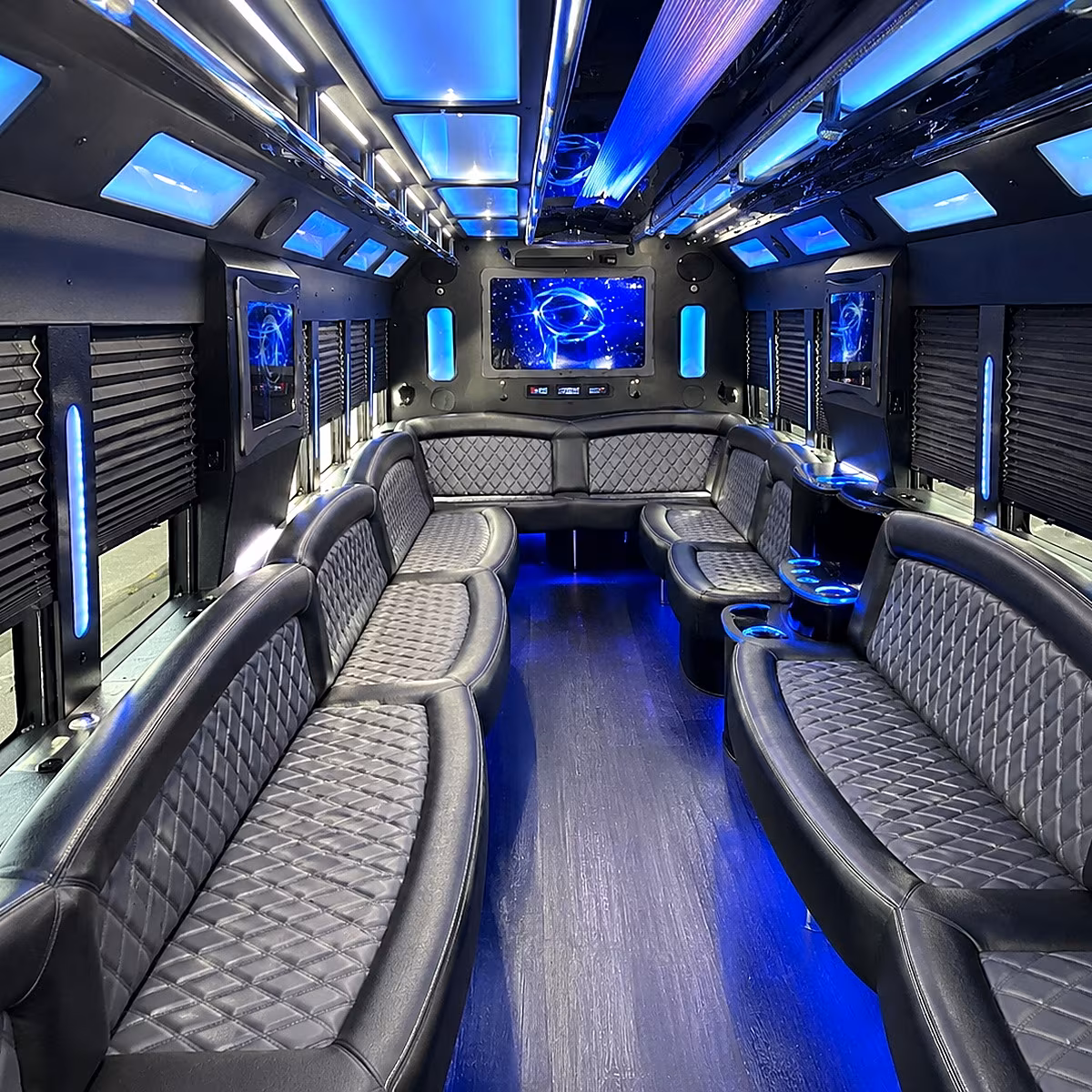 san diego 50 passenger party bus interior